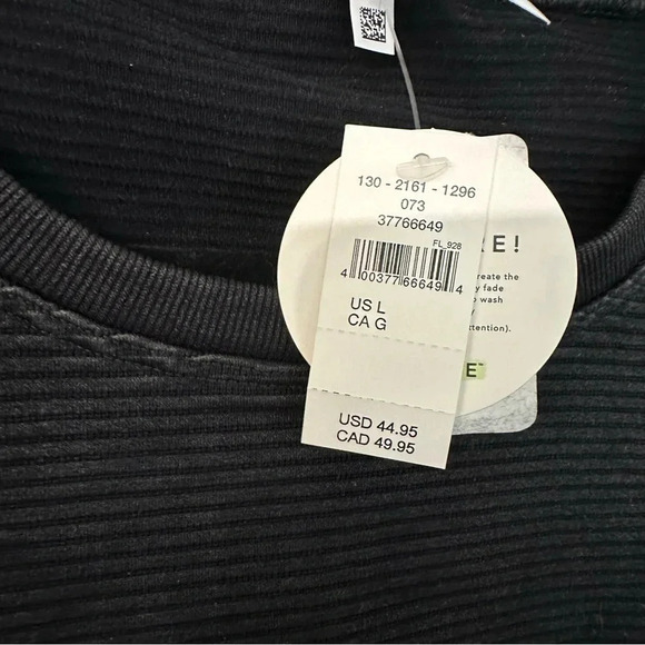 Offline by Aerie Women's Black Textured Short Sleeve Cropped Top Size L NWT - Picture 4 of 7